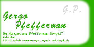 gergo pfefferman business card